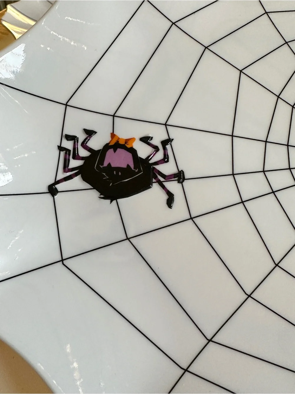 Target Halloween 2008 White Malamine Spiderweb Plates-Set of 4